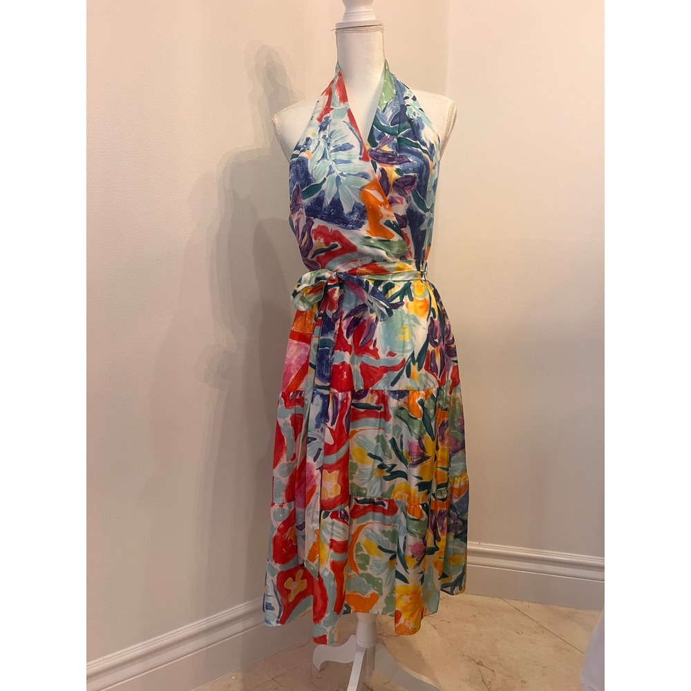 Vintage silk Ralph Lauren halter dress size 10